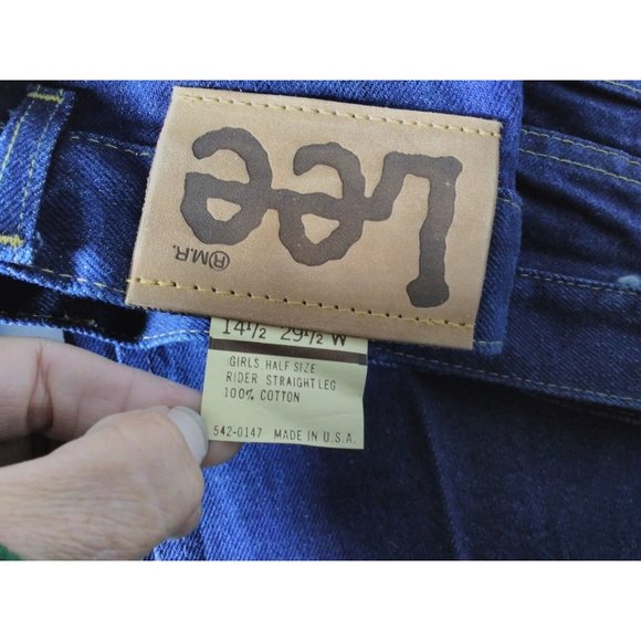 Vintage LEE Girls' Rider Dark Denim Straight Leg Jeans Size 14.5X29.5 New - Picture 4 of 8